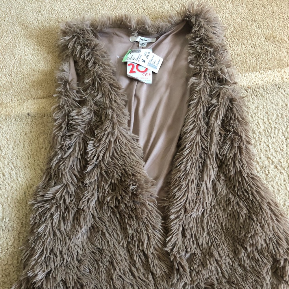 Brown fur vest